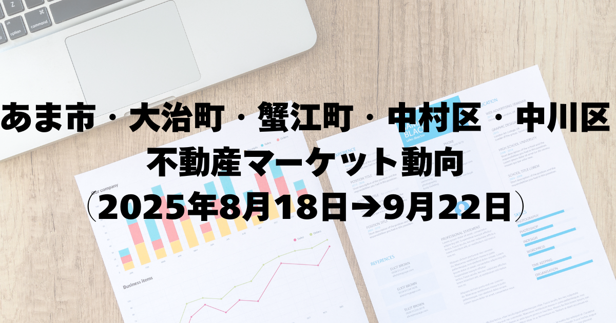 あま市・大治町・蟹江町・中村区・中川区 不動産マーケット動向 （2025年8月18日→9月22日）